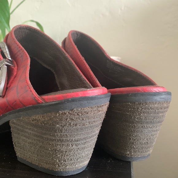 Matisse Red Bloke Leather Mule Women Size 8.5 - Picture 6 of 8